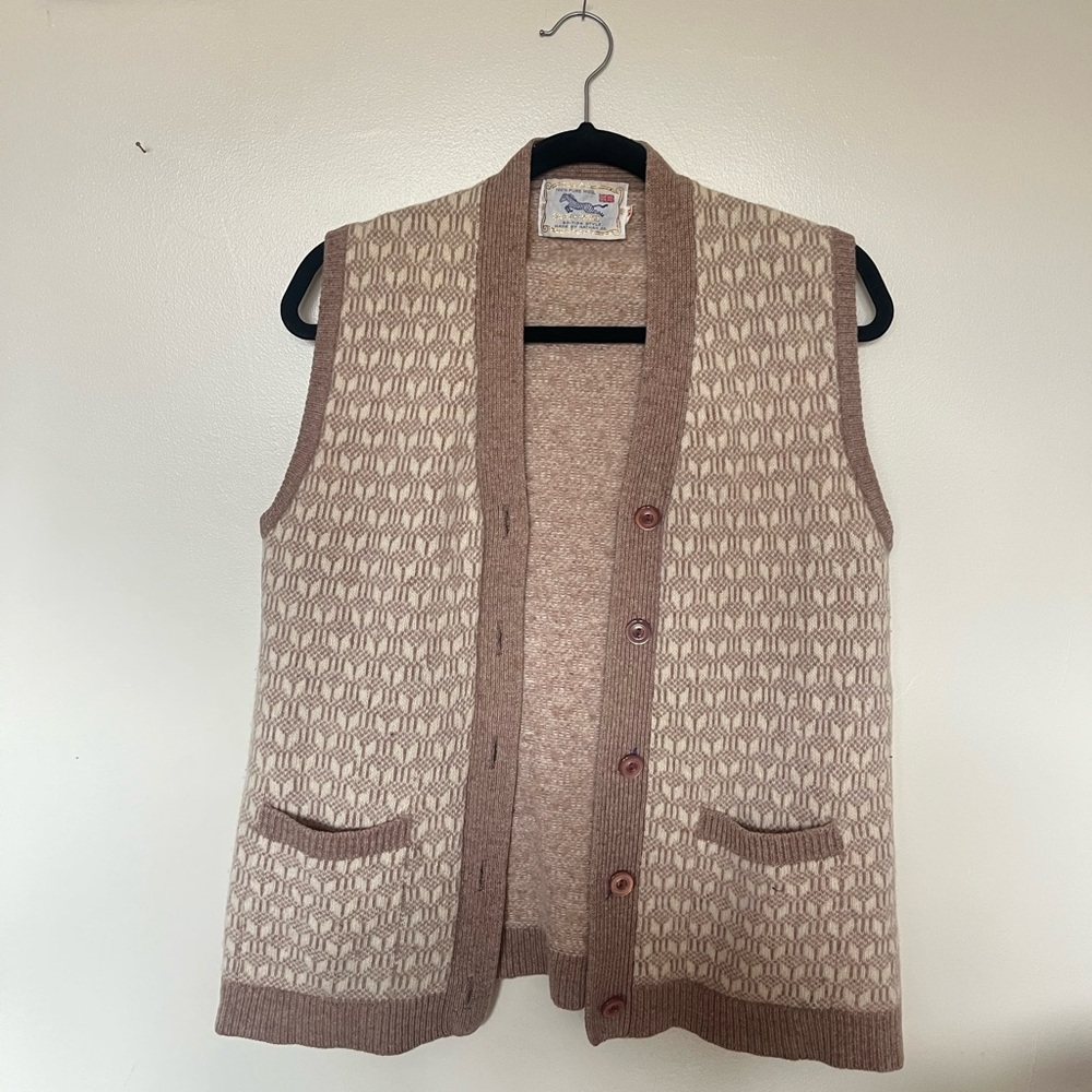 100% Wool Golden Horse Vest